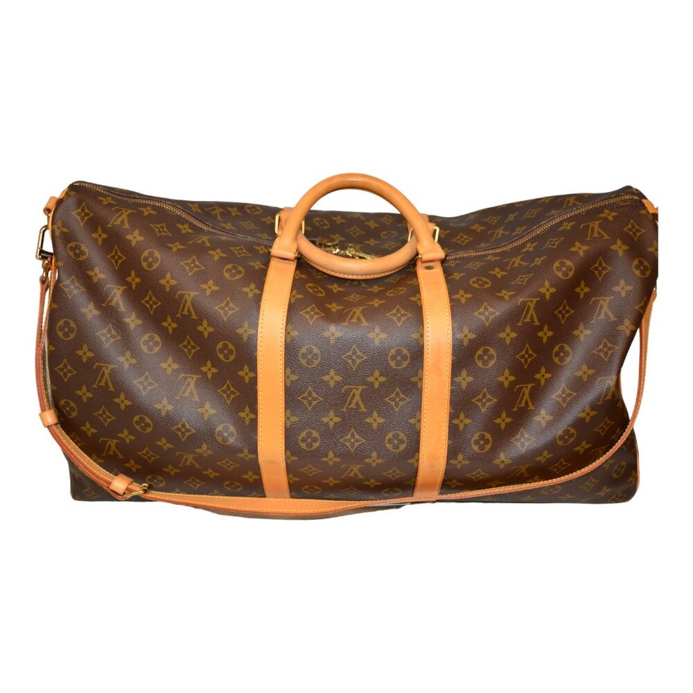 AUTHENTIC LOUIS VUITTON Monogram Bandouliere Keepall 60 Travel Bag